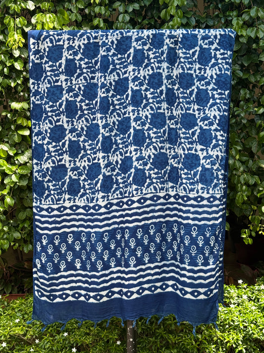 Indigo Twill Cotton Dupatta