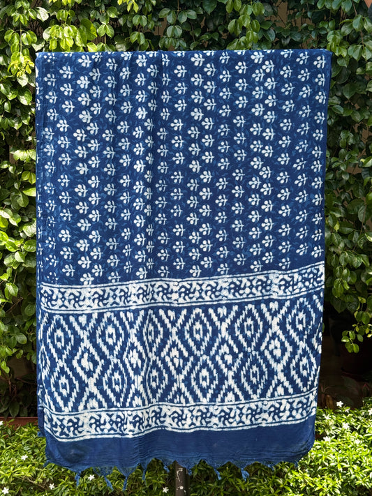 Indigo Twill Cotton Dupatta