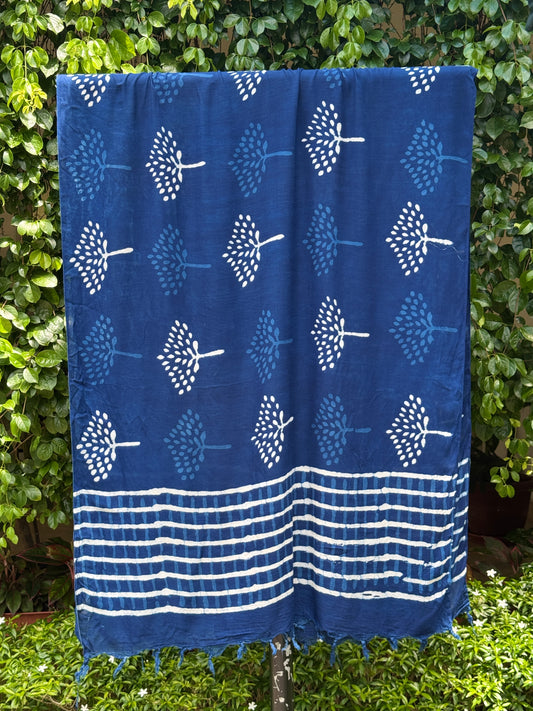 Indigo Twill Cotton Dupatta