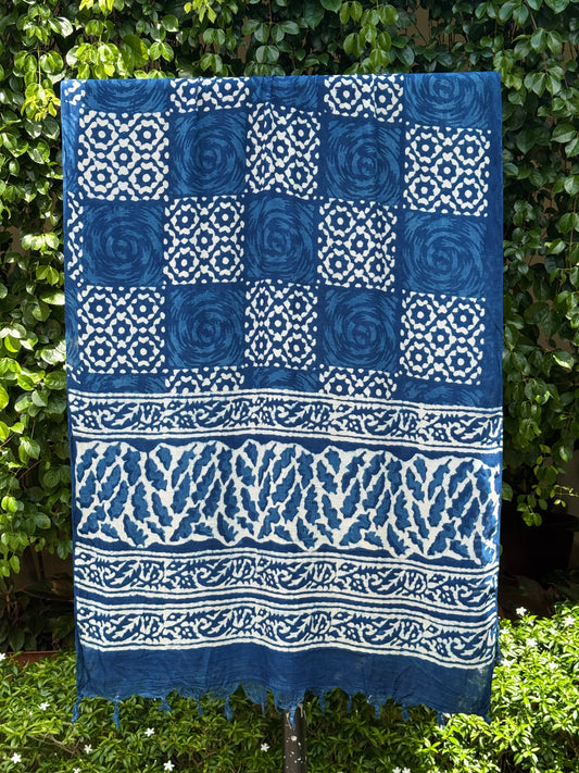 Indigo Twill Cotton Dupatta