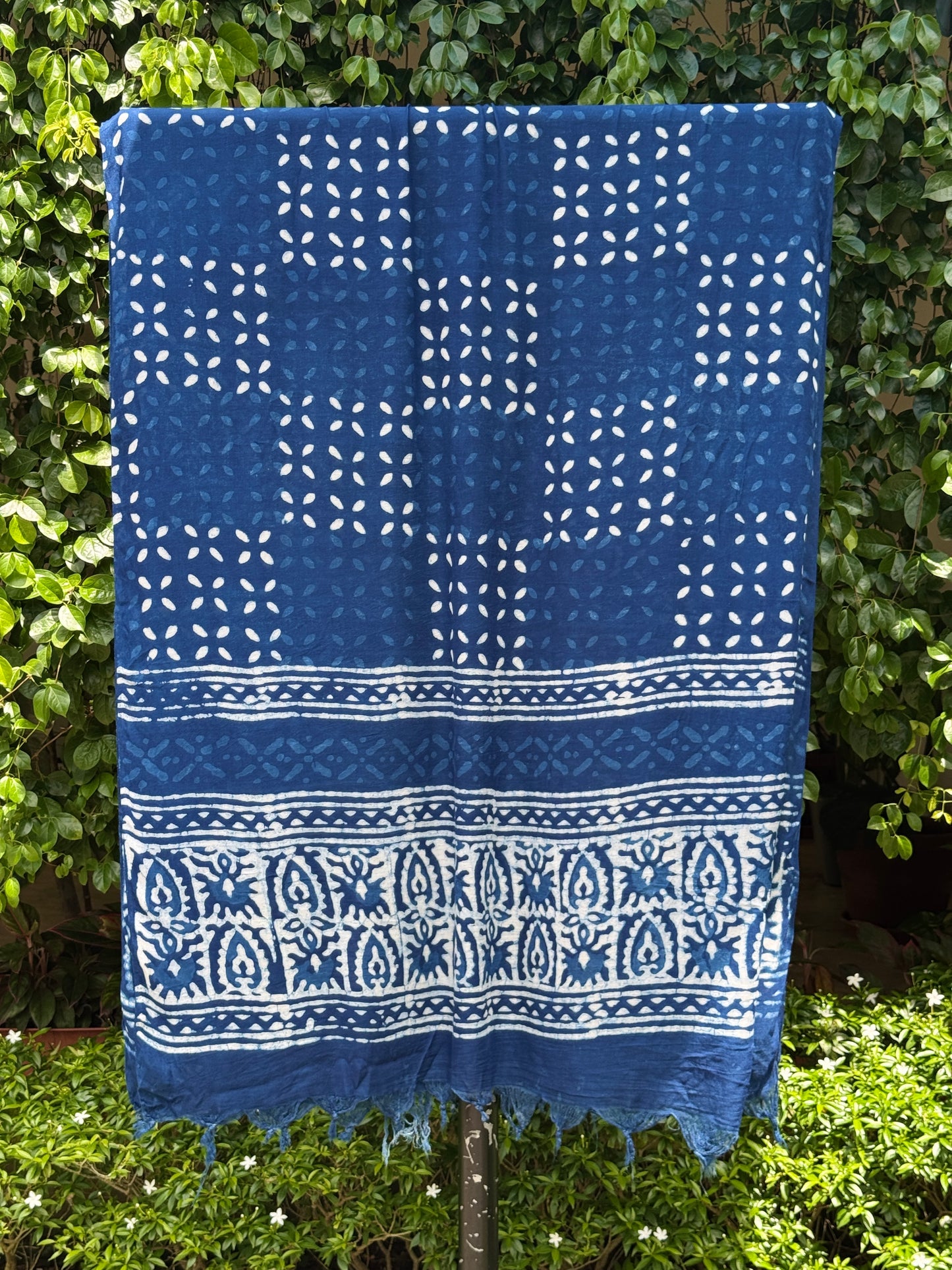 Indigo twill cotton dupatta