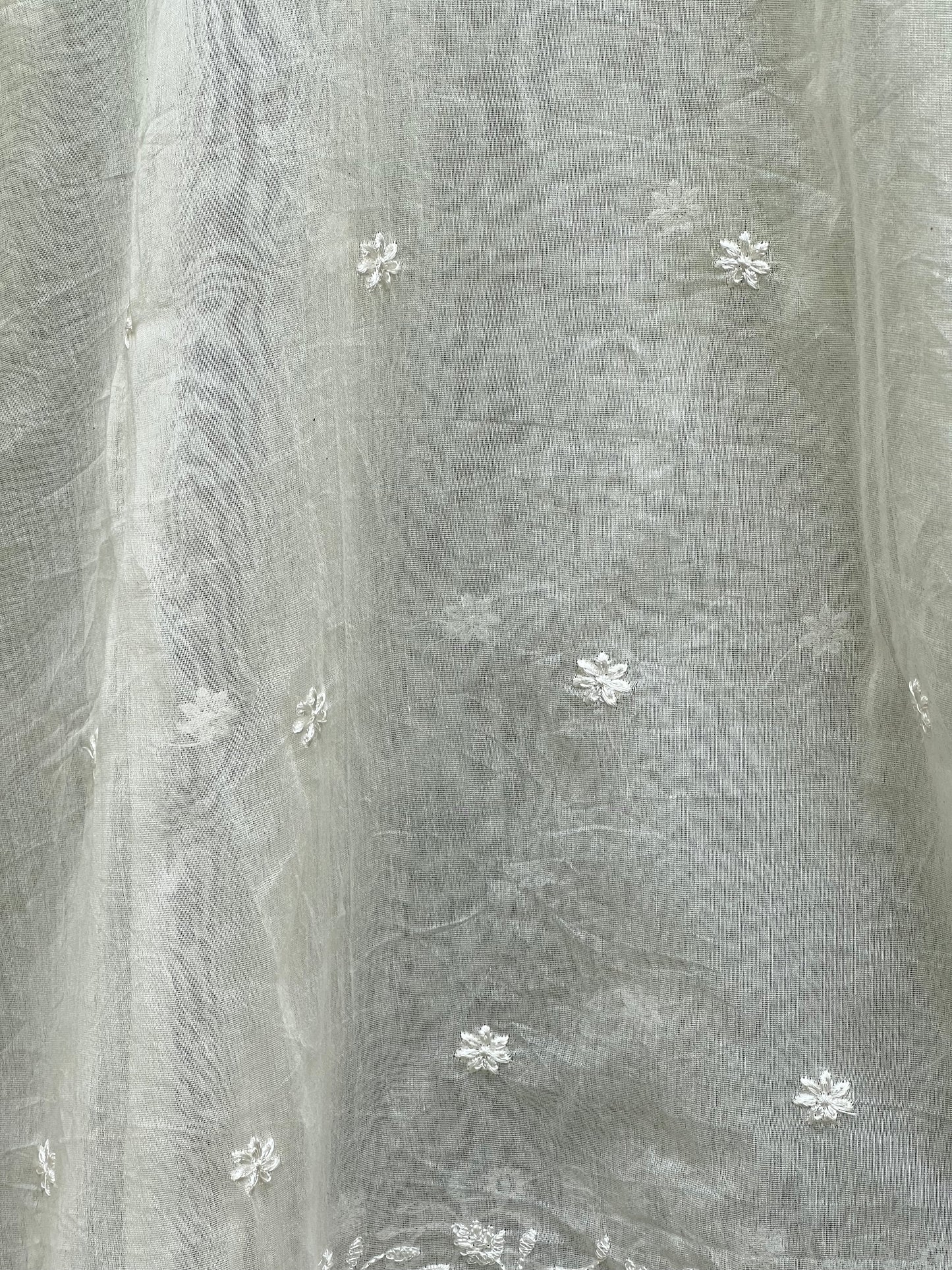 Applique Embroidered 40 gm Banarasi Chanderi Fabric