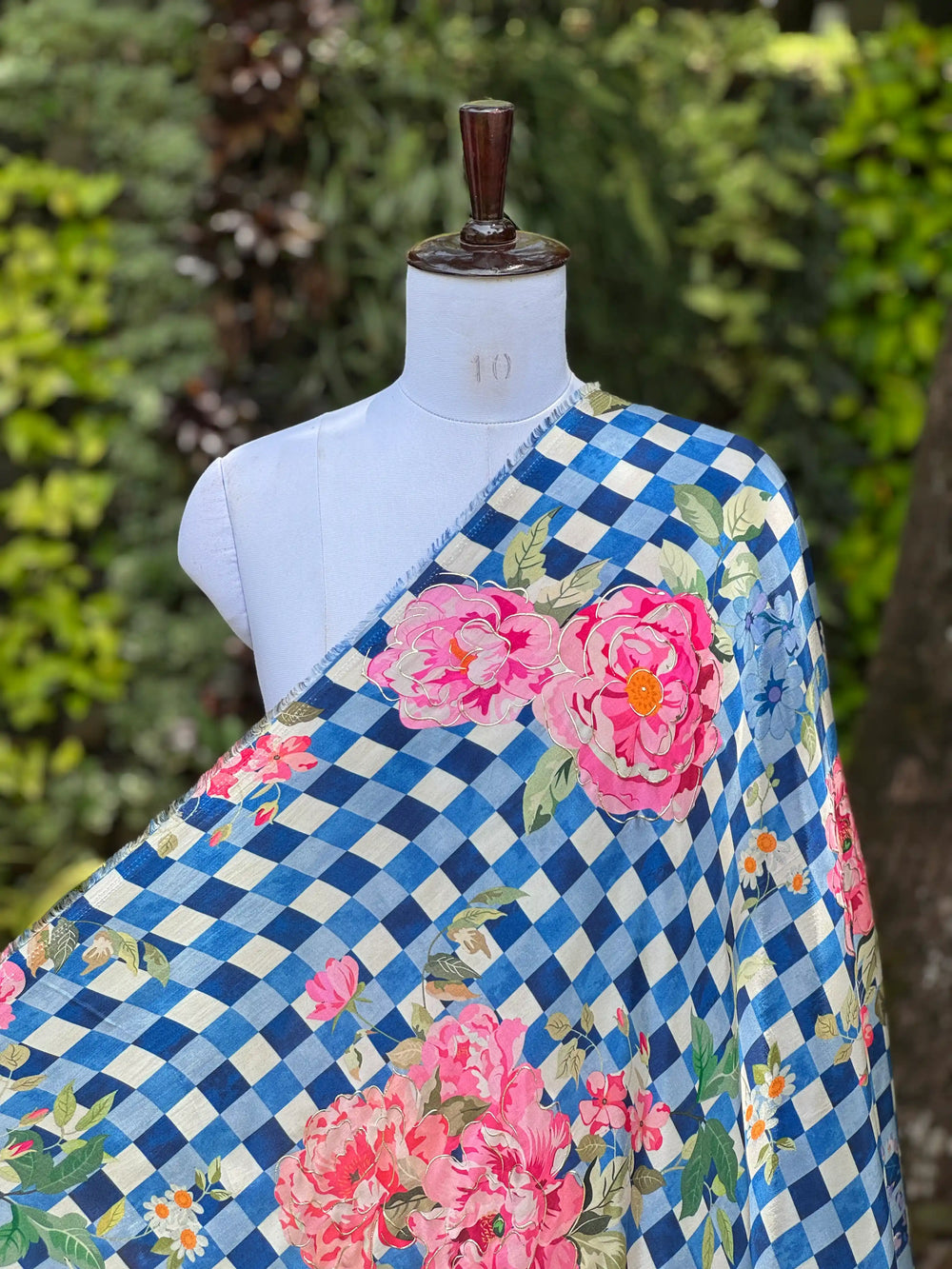 Bemberg Crepe Foil Digital Printed Fabric