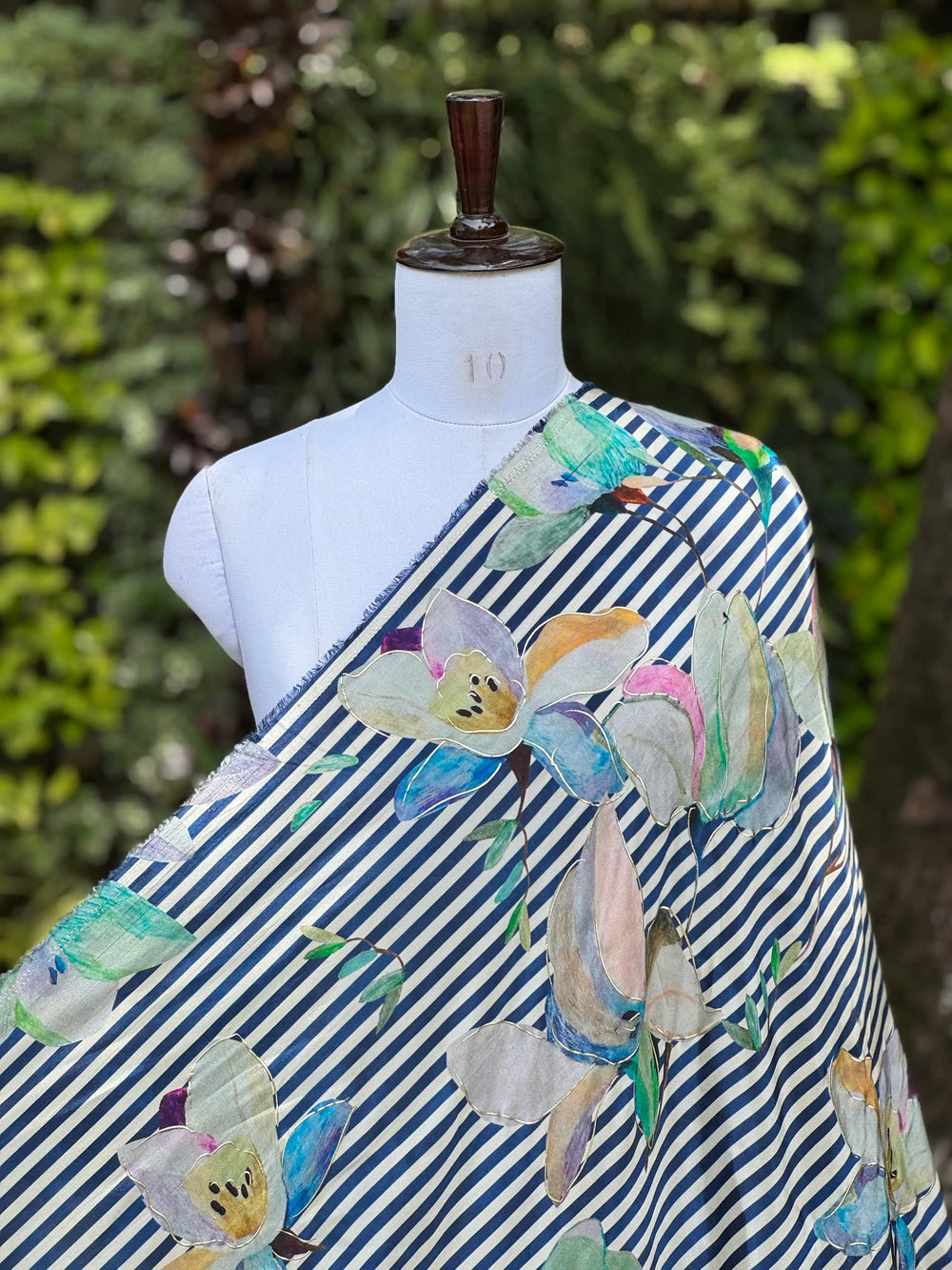Bemberg Crepe Foil Digital Printed Fabric