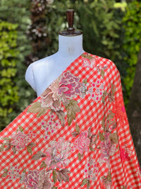 Bemberg Crepe Foil Digital Printed Fabric