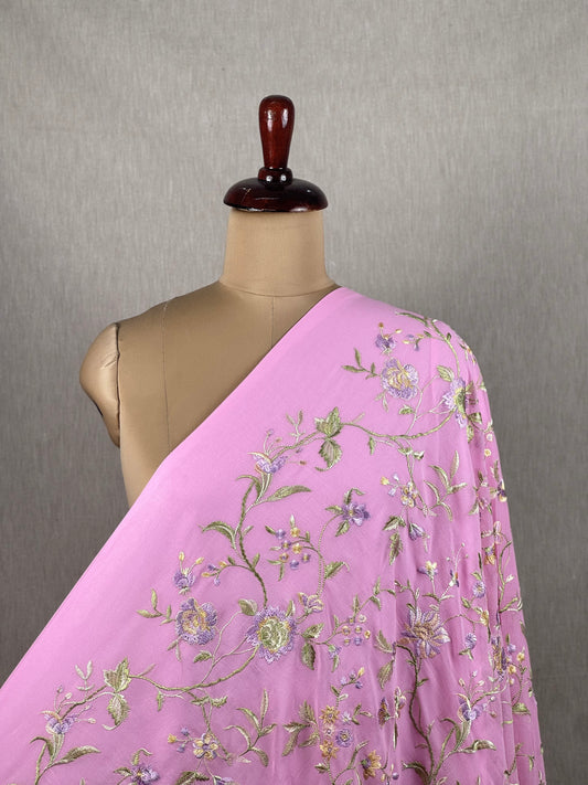 Embroidered Voile Cotton Fabric