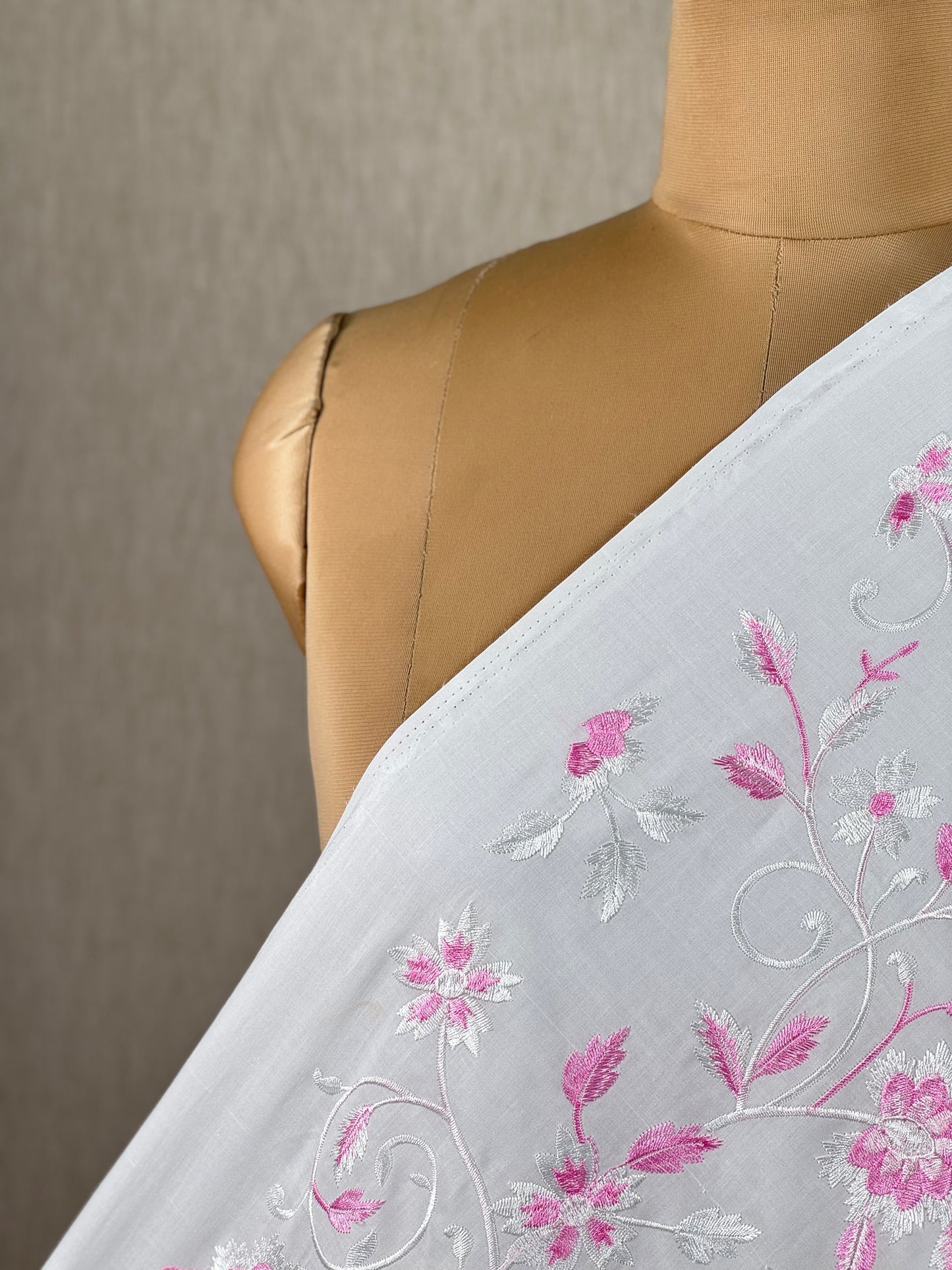 Embroidered Voile Cotton Fabric