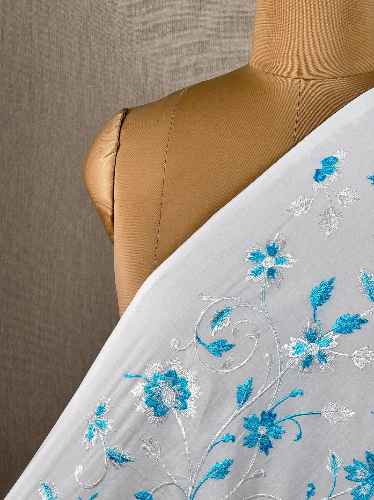 Embroidered Voile Cotton Fabric