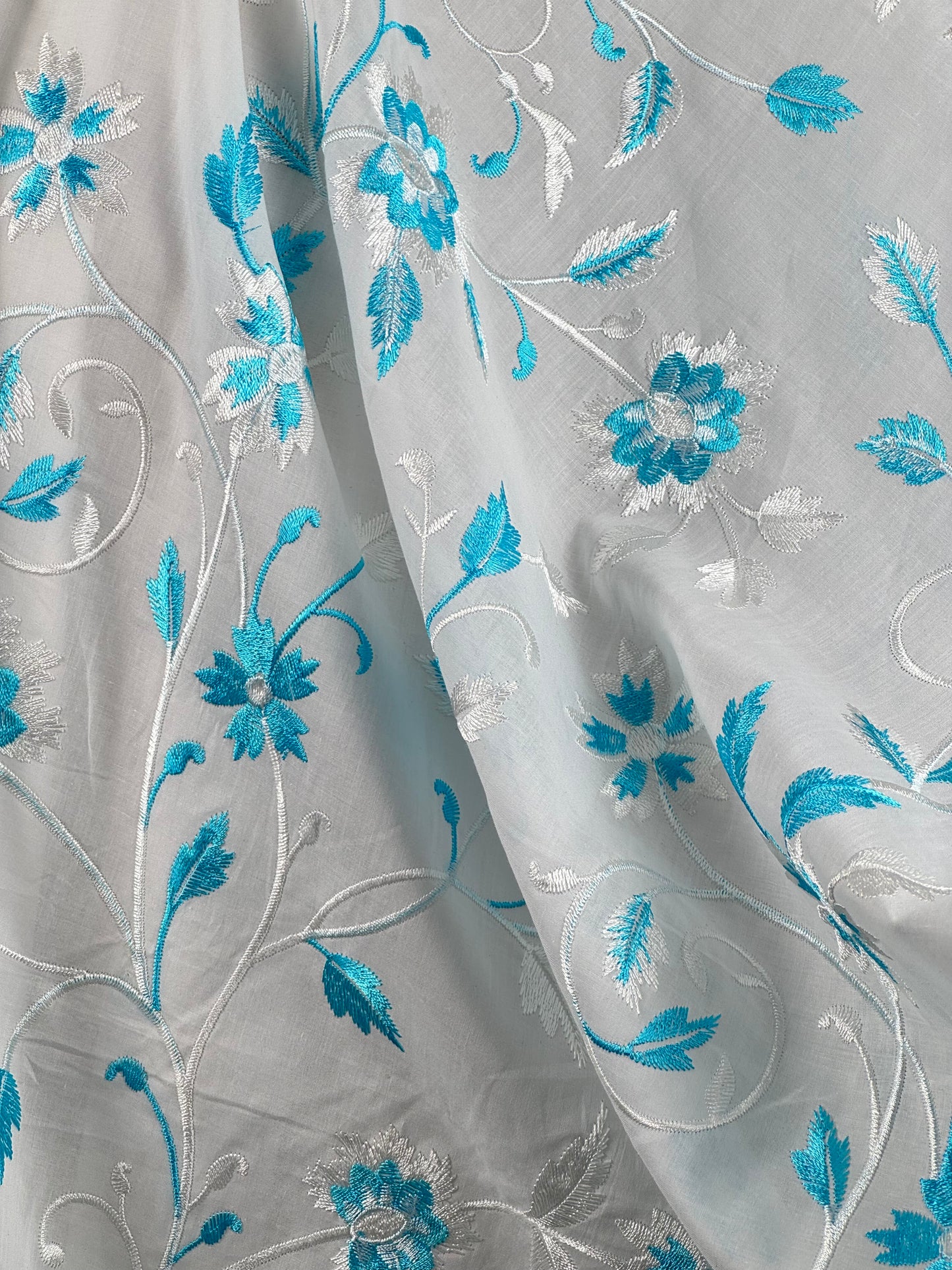Embroidered Voile Cotton Fabric