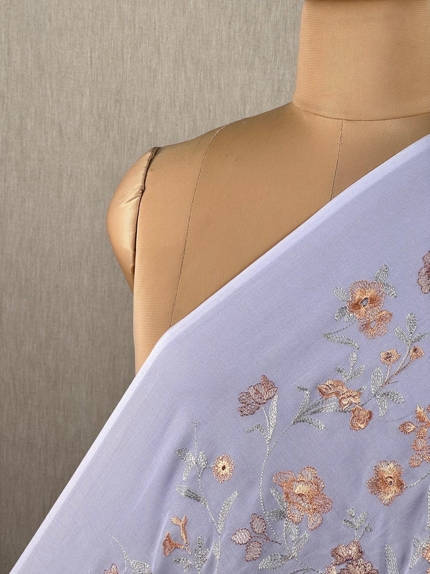 Embroidered Voile Cotton Fabric
