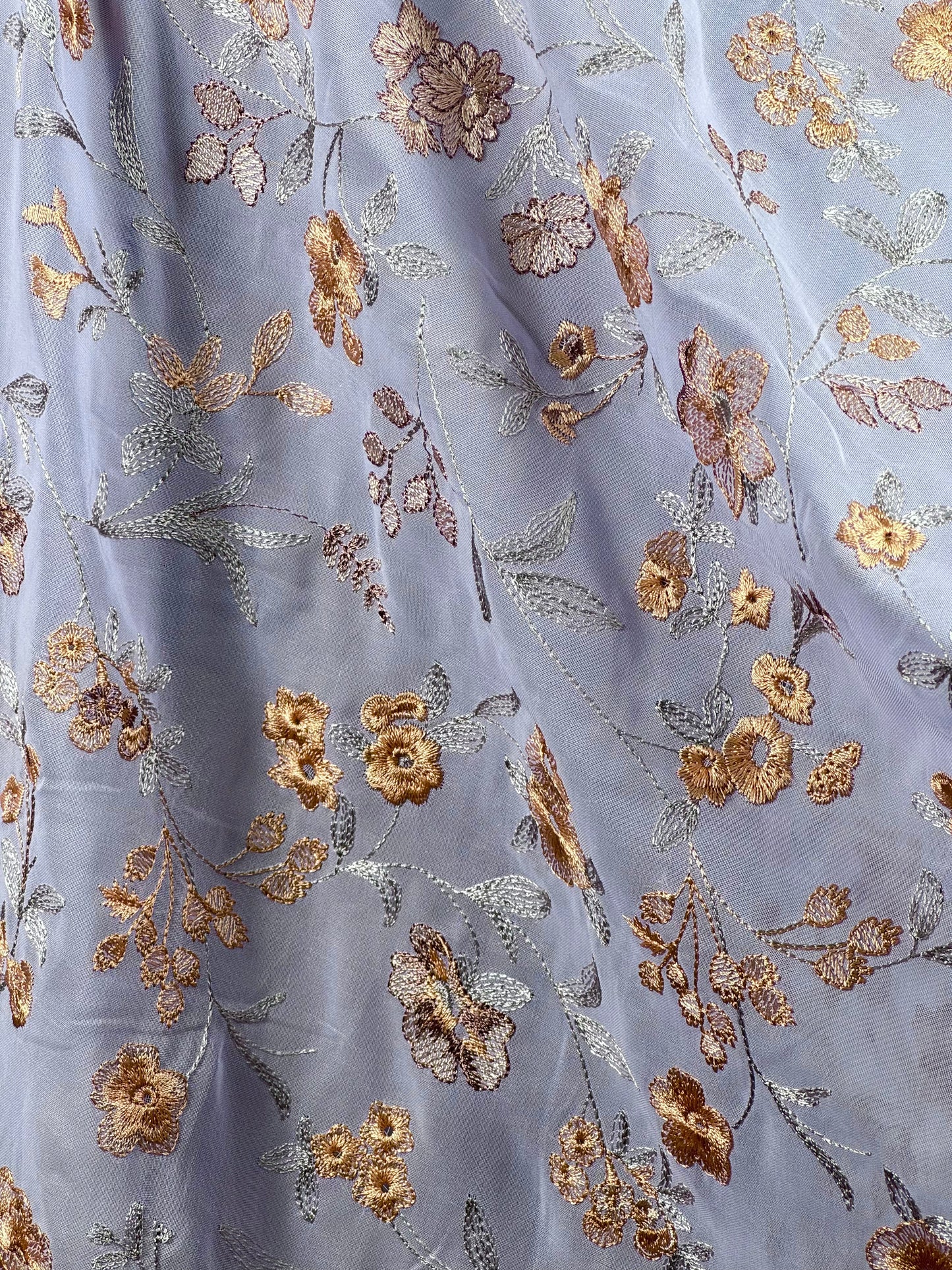 Embroidered Voile Cotton Fabric