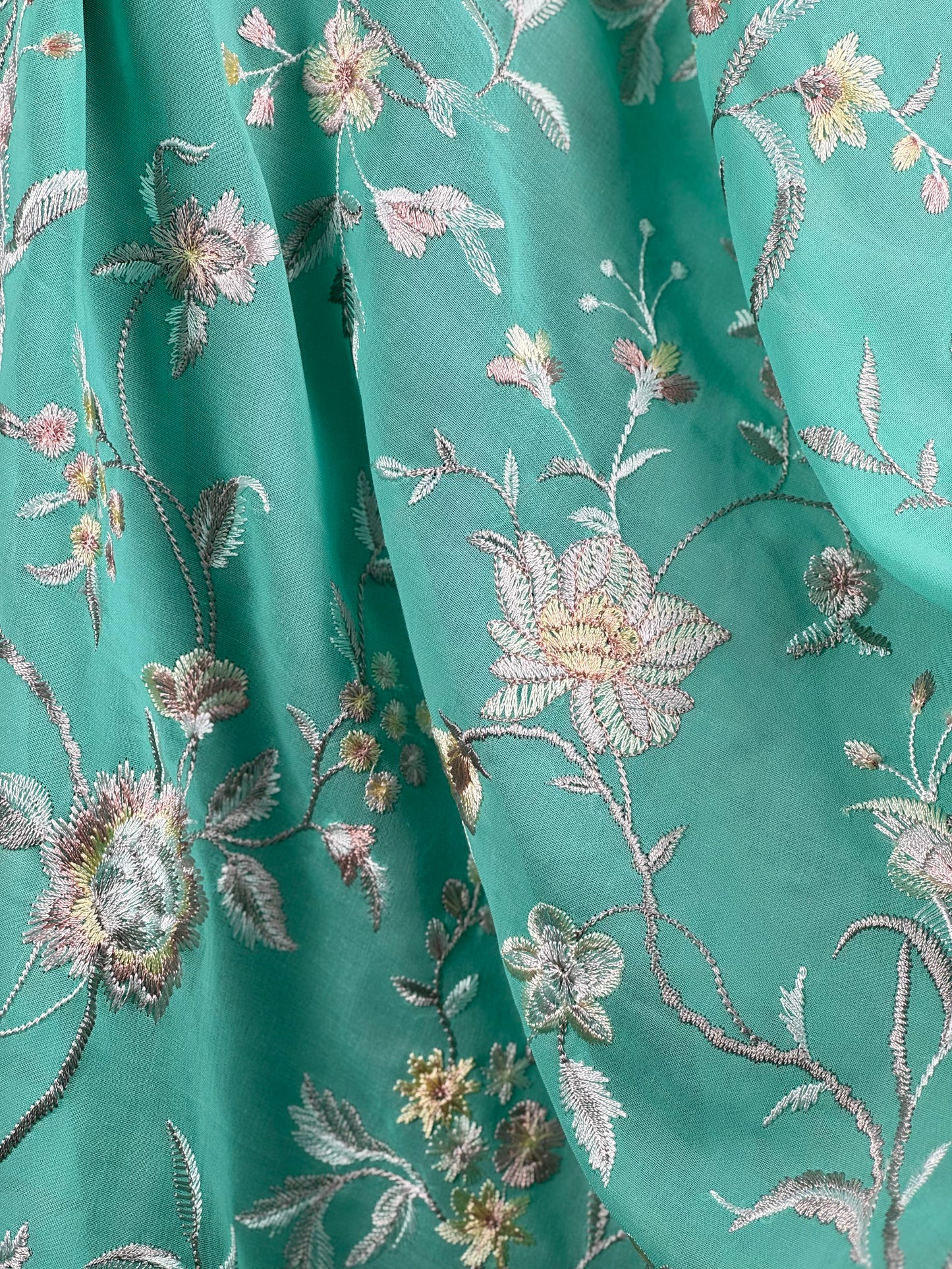 Embroidered Voile Cotton Fabric