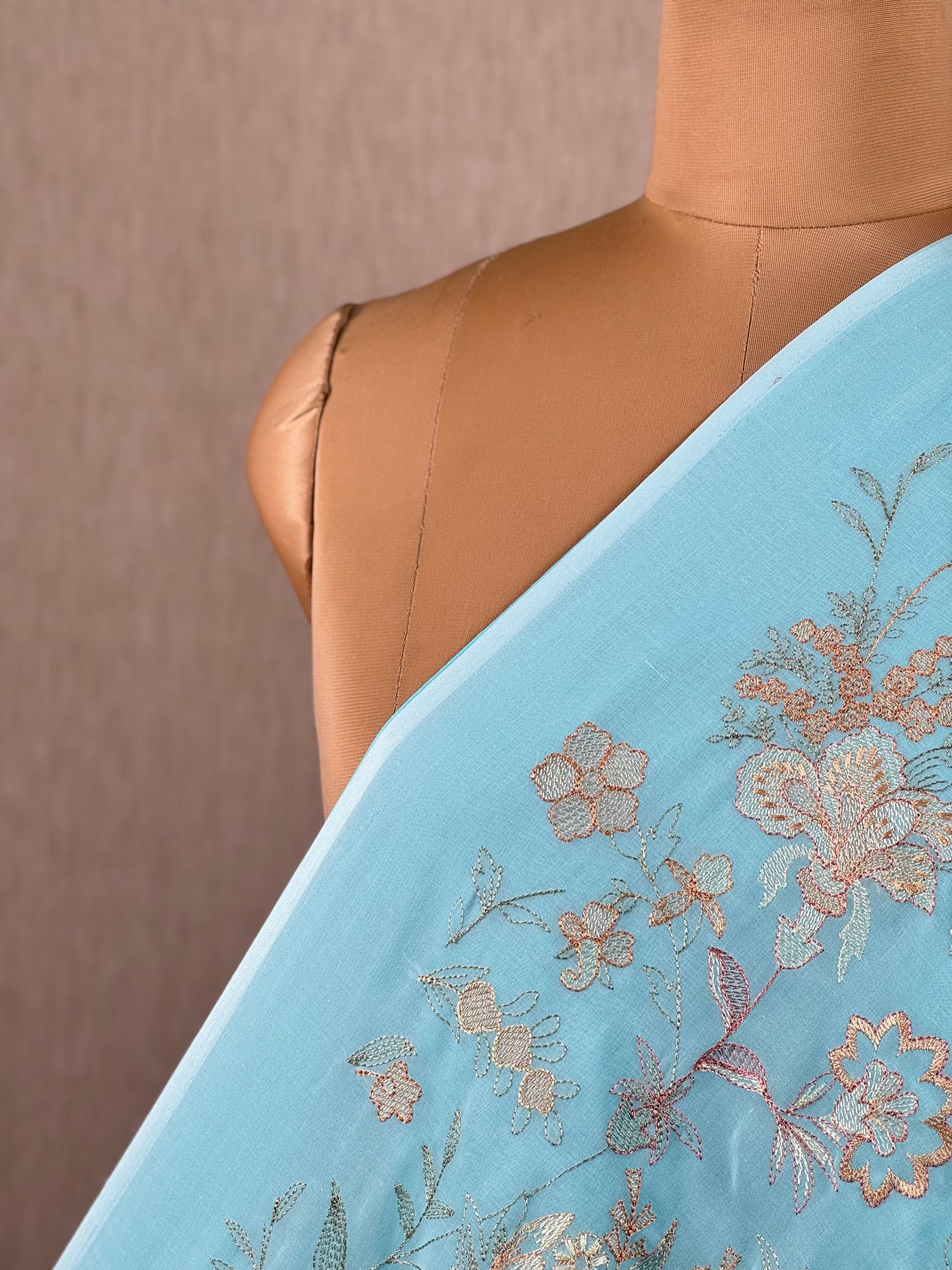 Embroidered Voile Cotton Fabric