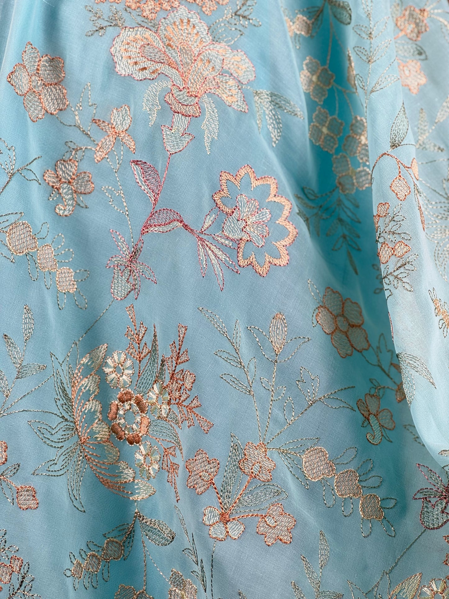 Embroidered Voile Cotton Fabric