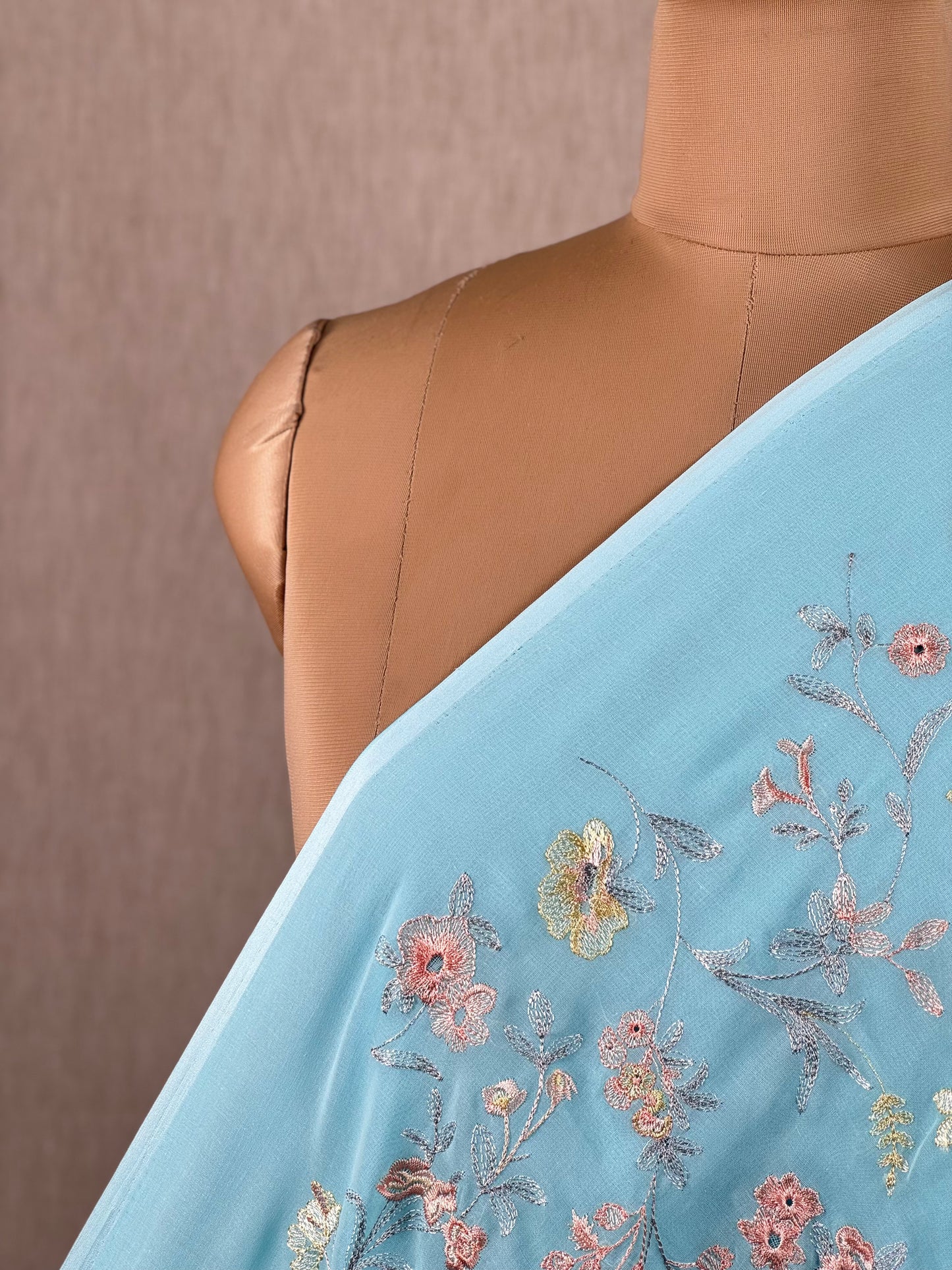 Embroidered Voile Cotton Fabric