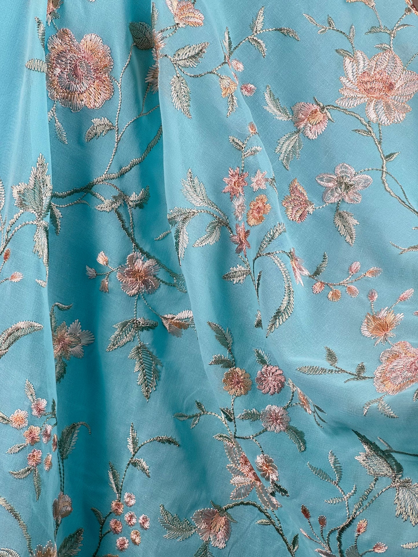 Embroidered Voile Cotton Fabric