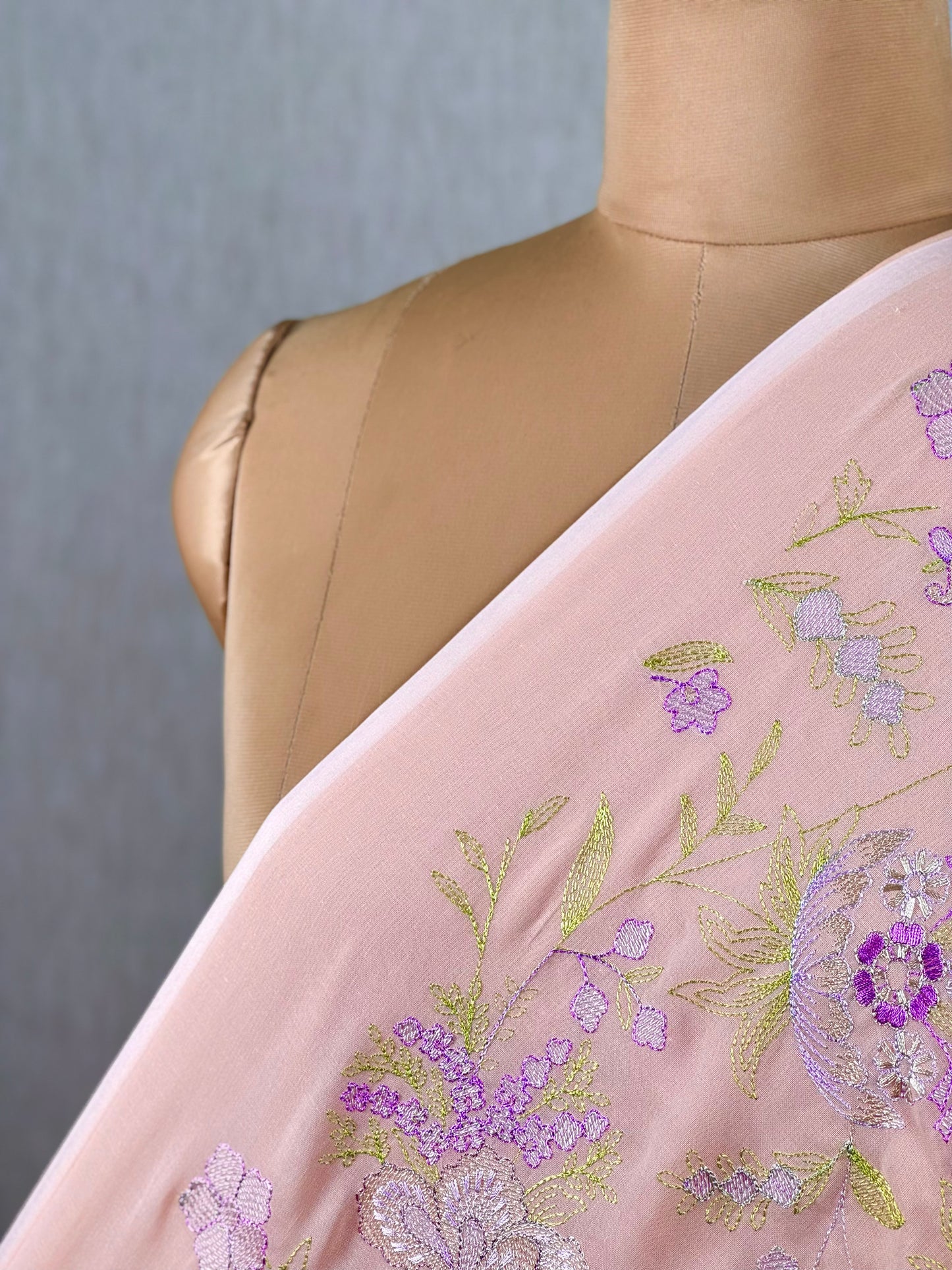 Embroidered Voile Cotton Fabric