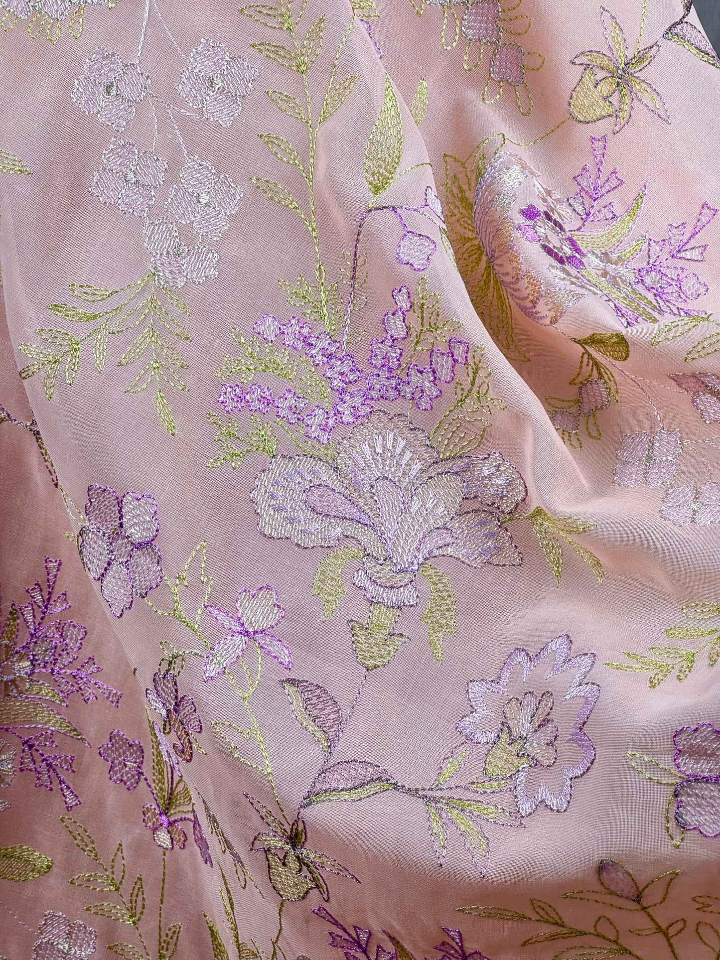 Embroidered Voile Cotton Fabric
