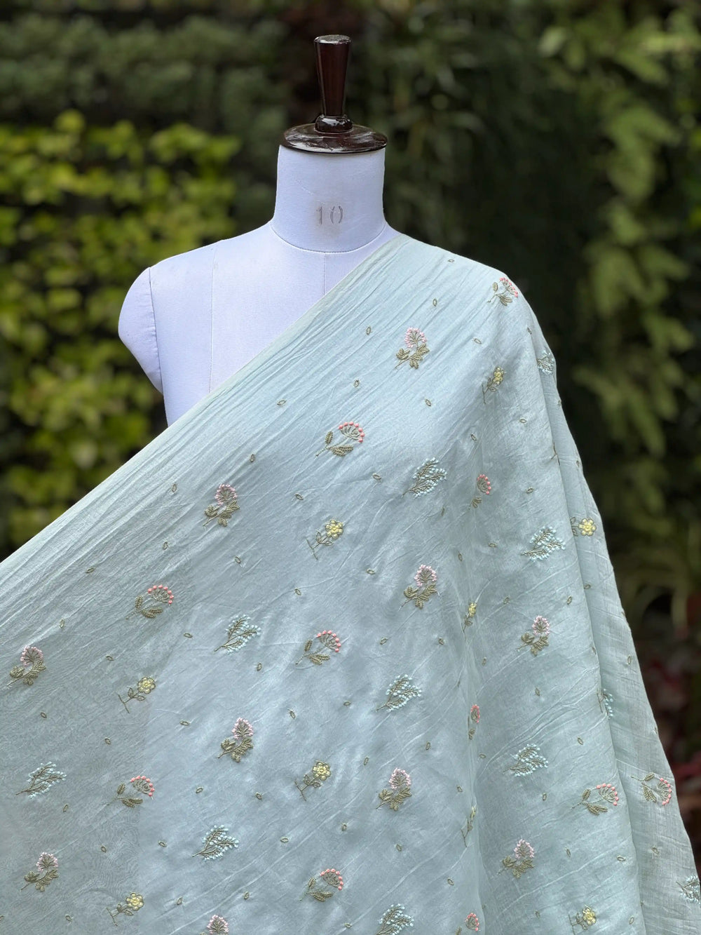 Embroidered 40gm Banarasi Chanderi Fabric