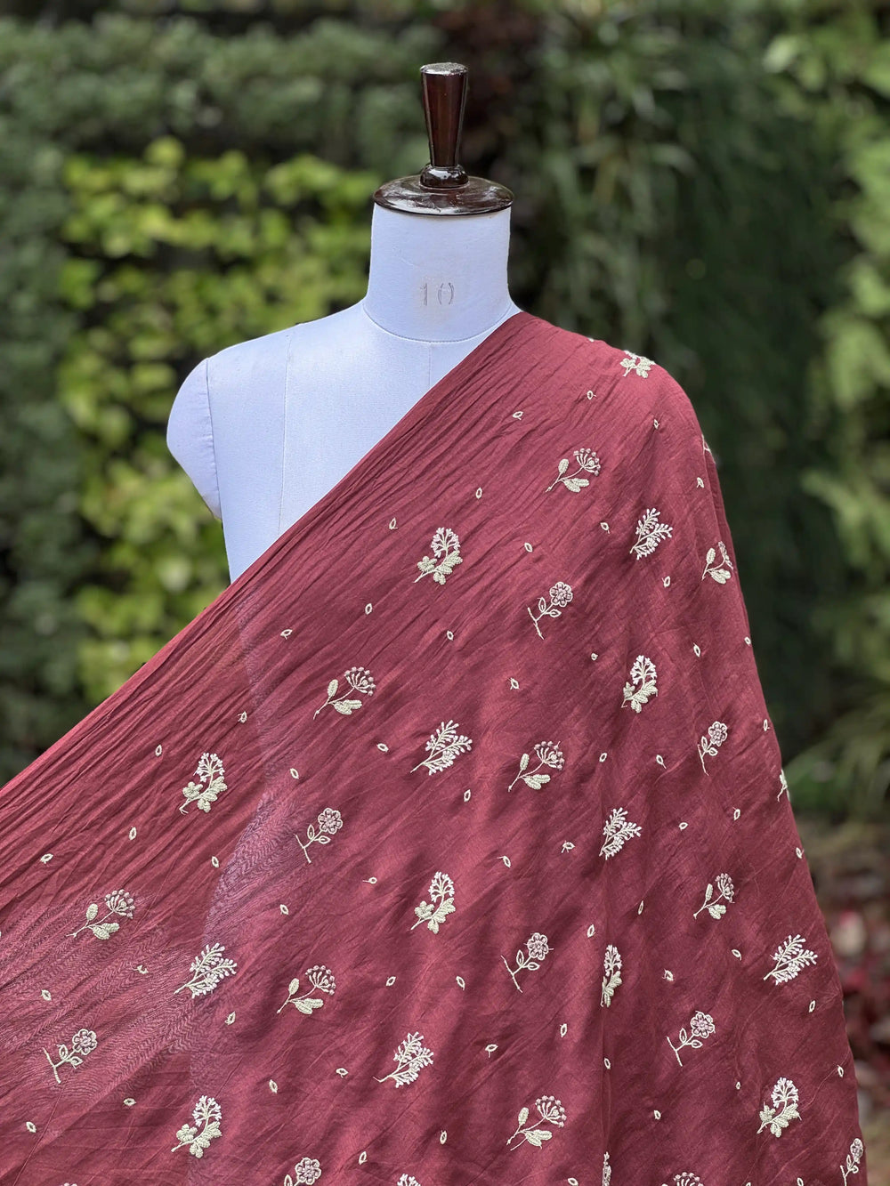 Embroidered 40gm Banarasi Chanderi Fabric