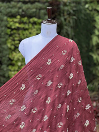 Embroidered 40gm Banarasi Chanderi Fabric