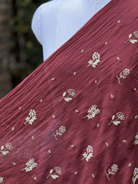 Embroidered 40gm Banarasi Chanderi Fabric