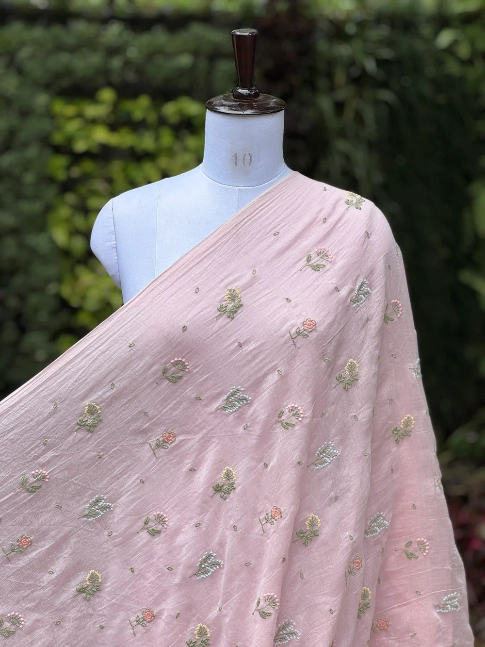 Embroidered 40gm Banarasi Chanderi Fabric