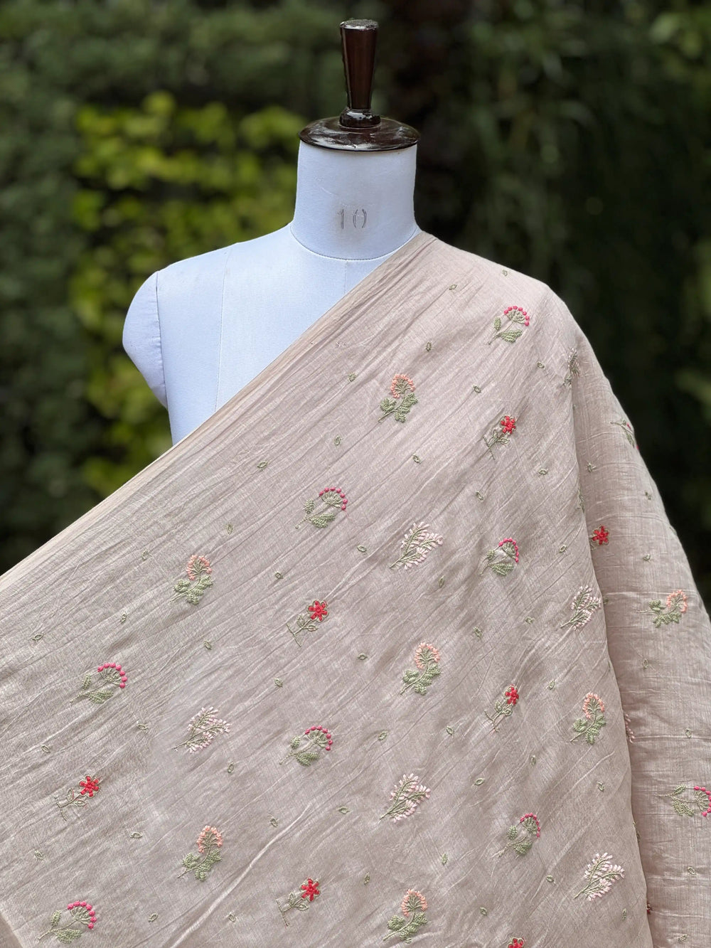 Embroidered 40gm Banarasi Chanderi Fabric