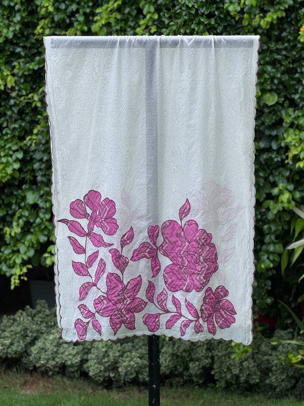 Applique Embroidered  Chanderi Dupatta