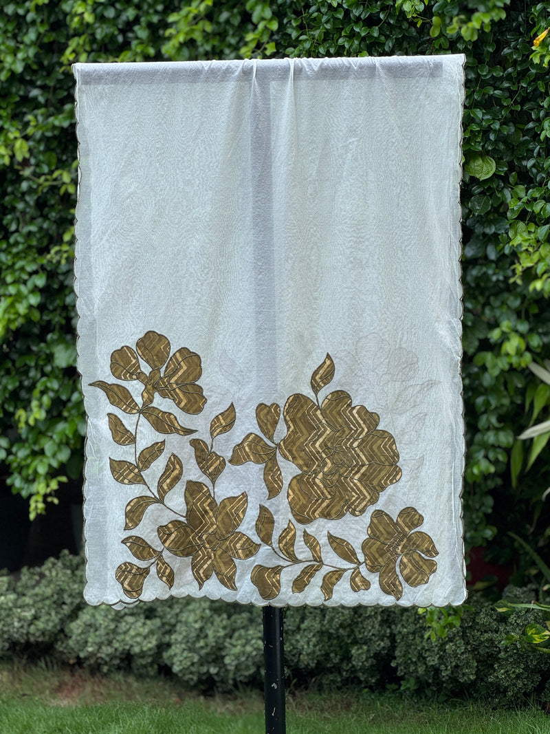 Applique Embroidered  Chanderi Dupatta
