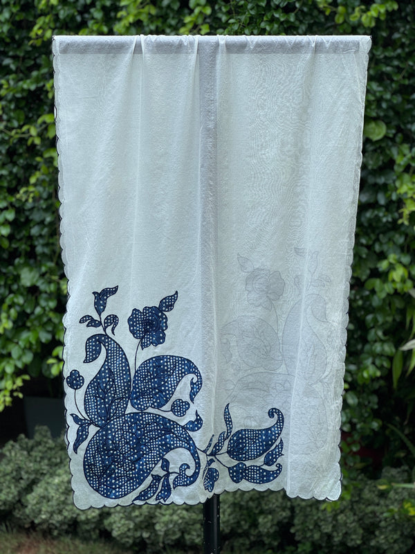 Applique Embroidered  Chanderi Dupatta