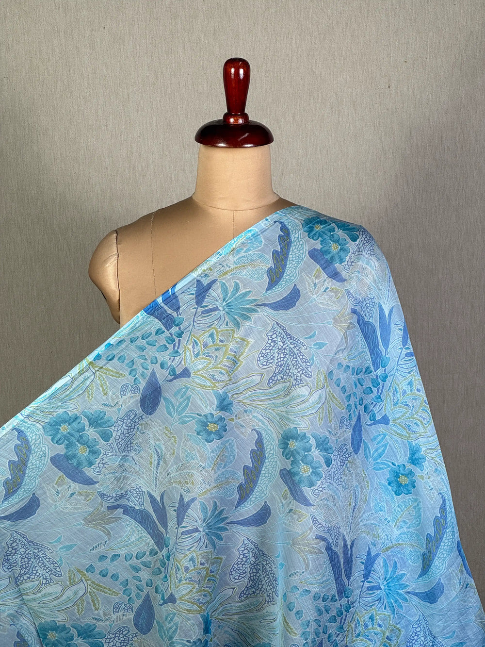 Printed Mul Chanderi Fabric