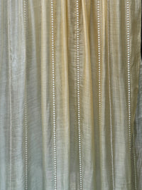 Pearl Line Embroidered 4D Silk Banarasi Chanderi Fabric