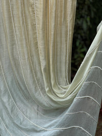 Pearl Line Embroidered 4D Silk Banarasi Chanderi Fabric