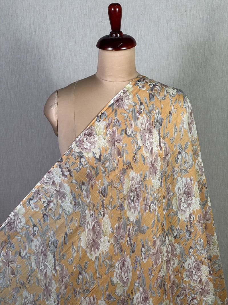 Printed Mul Chanderi Fabric