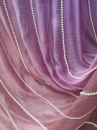 Pearl Line Embroidered 4D Silk Banarasi Chanderi Fabric