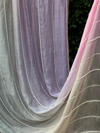 Pearl Line Embroidered 4D Silk Banarasi Chanderi Fabric