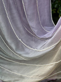 Pearl Line Embroidered 4D Silk Banarasi Chanderi Fabric