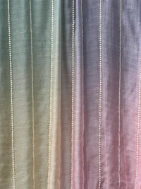 Pearl Line Embroidered 4D Silk Banarasi Chanderi Fabric