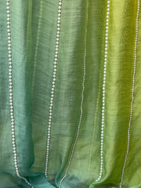 Pearl Line Embroidered 4D Silk Banarasi Chanderi Fabric