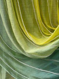 Pearl Line Embroidered 4D Silk Banarasi Chanderi Fabric