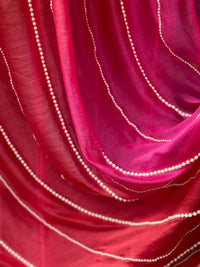 Pearl Line Embroidered 4D Silk Banarasi Chanderi Fabric