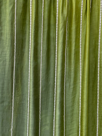 Pearl Line Embroidered 4D Silk Banarasi Chanderi Fabric