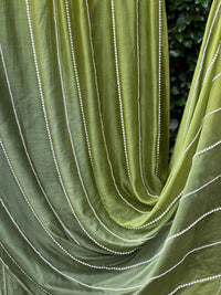 Pearl Line Embroidered 4D Silk Banarasi Chanderi Fabric