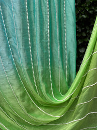 Pearl Line Embroidered 4D Silk Banarasi Chanderi Fabric