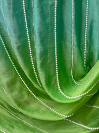 Pearl Line Embroidered 4D Silk Banarasi Chanderi Fabric