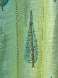 Block Printed 4D Banarasi Silk Chanderi Fabrics