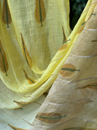 Block Printed 4D Banarasi Silk Chanderi Fabrics