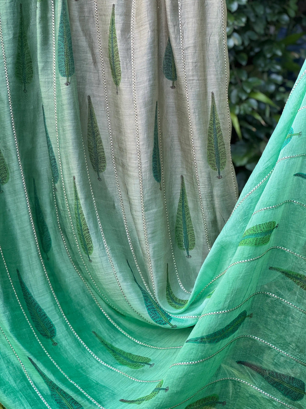 Block Printed 4D Banarasi Silk Chanderi Fabrics