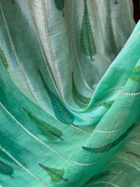 Block Printed 4D Banarasi Silk Chanderi Fabrics